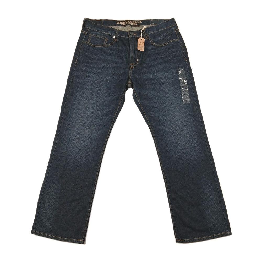 NEW American Eagle Outfitters Mens Original‎ Straight Dark Wash Jeans 34x30
